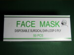 A face mask 3 layer with rubber bands 50 pcs (white)